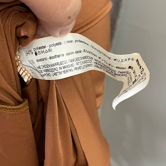 NWT Zara Rustic Orange Asymmetrical Midi Ruffle Skirt Size S - Picture 8 of 8